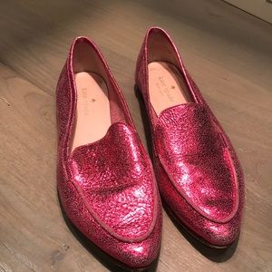Kate Spade Hot Pink Metallic Loafers
